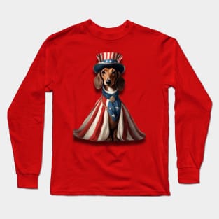 Uncle Sam Dachshund Long Sleeve T-Shirt